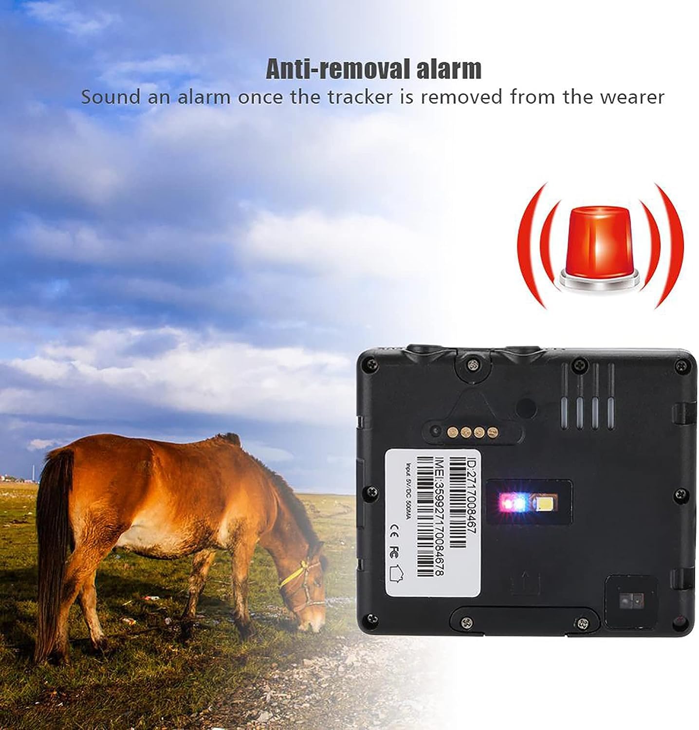 Rastreador De Animales, Localizador GPS De Animales, Posicionamiento En Tiempo Real, Seguimiento Histórico|Alarma Remota|Monitoreo Móvil|IP67 a Prueba De Agua|Carga De Energía Solar, Para Ganado