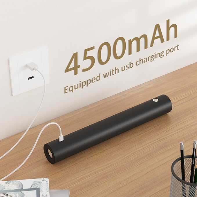 ACMHNC Led hanglamp zwart, Hanglamp voor slaapkamer met oplaadbare batterij 4500 mAh, Zwart cilindervormig modern bedlampje voor woonkamer, Touch Dimbaar, 4 x 30cm photo 3