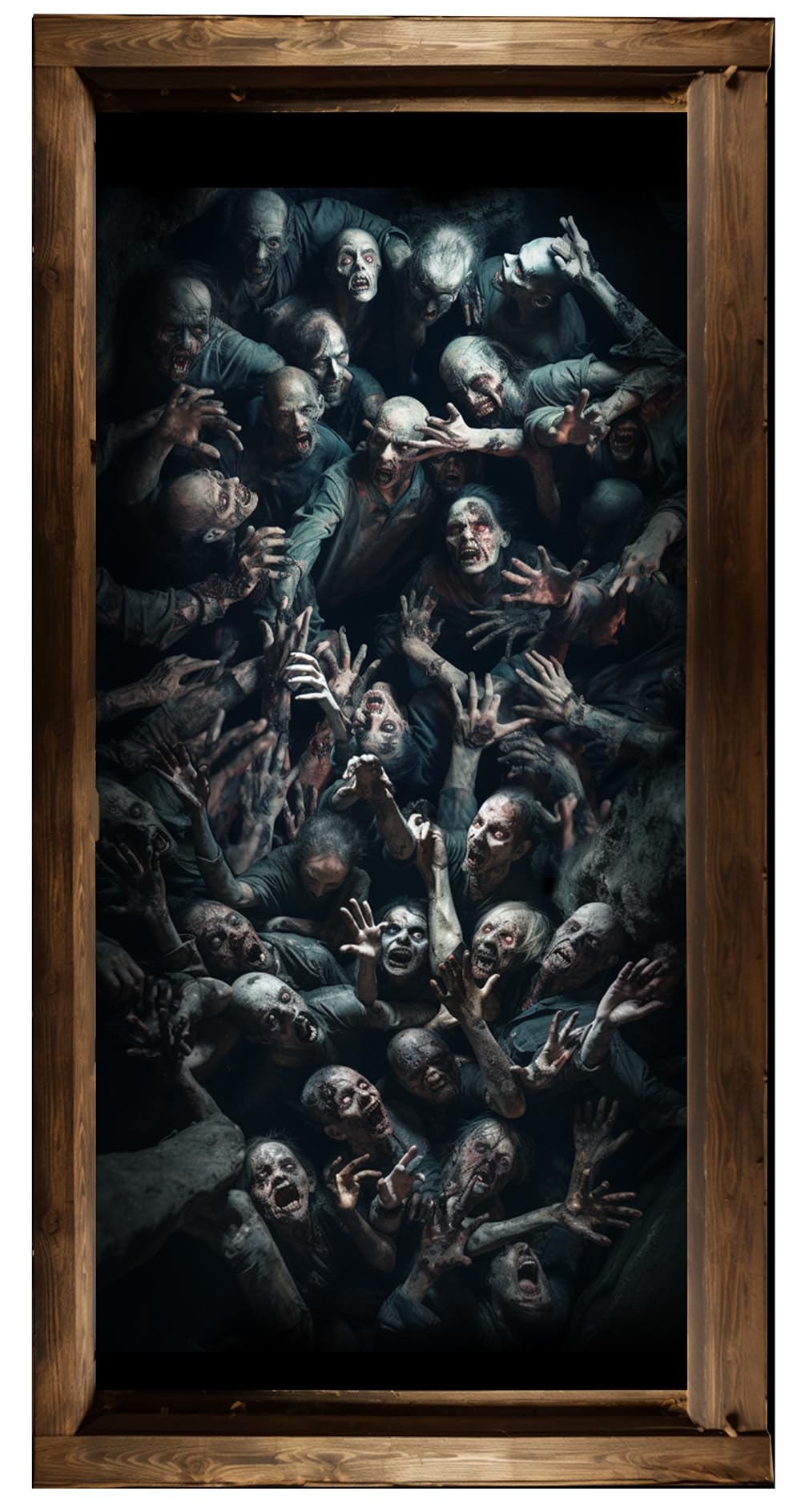 FIESTAS GUIRCA | Zombies Floor Sticker (30x90 cm) - Wall, Door and Window Decoration for Halloween and Horror Parties - Ideal for Zombie Environments and Scary Celebrations - Multicolour