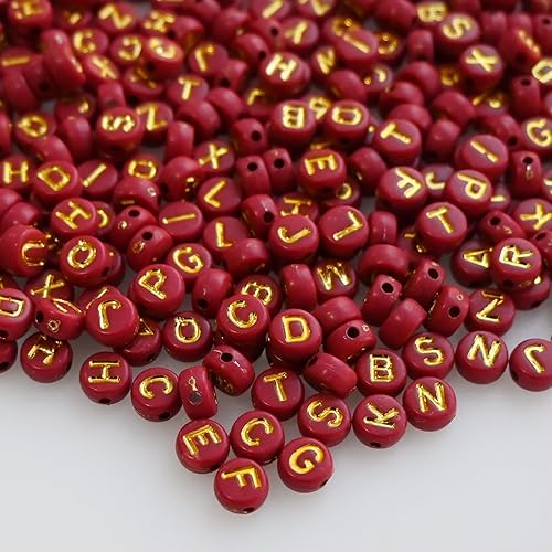 Vista 57 de Amaney - 1200 cuentas de letras de la A a la Z de 0.157 x 0.276 in, cuentas redondas blancas del alfabeto acrílico, incluye 100 cuentas de corazón