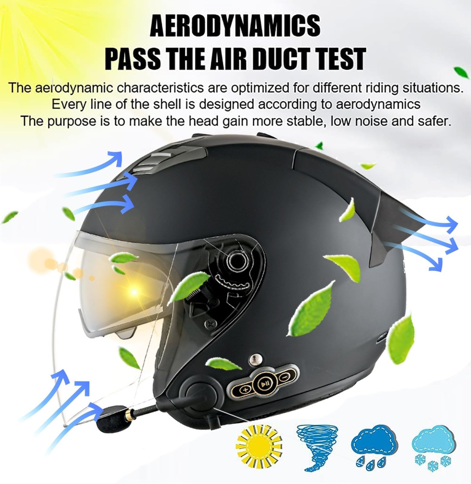 Bluetooth Caschi Jet E Demi-Jet Moto ECE Omologato 3/4 Casco Moto Aperto Con Doppia Visiera Caschi Cromwell Casco Anticollisione Di Sicurezza Per Scooter Chopper Cruiser
