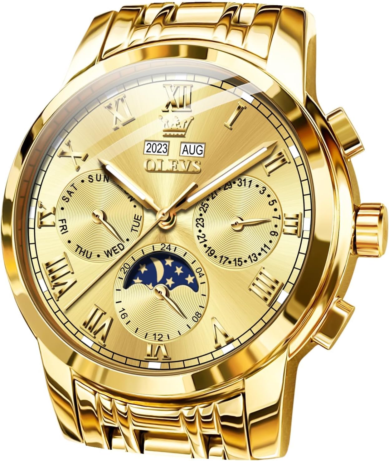 Mens Automatic Watches Self Winding Mechanical Luxury Dress Stainless Steel Waterproof Wrist Watches for Men