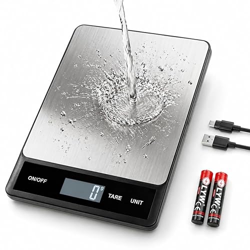 33LB/15KG Digital Kitchen & Food Scale – Waterproof Stainless Steel,