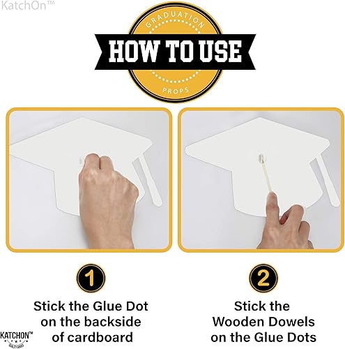 Vista 33 de KatchOn, Accesorios para cabina de fotos de graduación 2025 – Paquete de 22 Accesorios de fotos de graduación azules y dorados Decoraciones