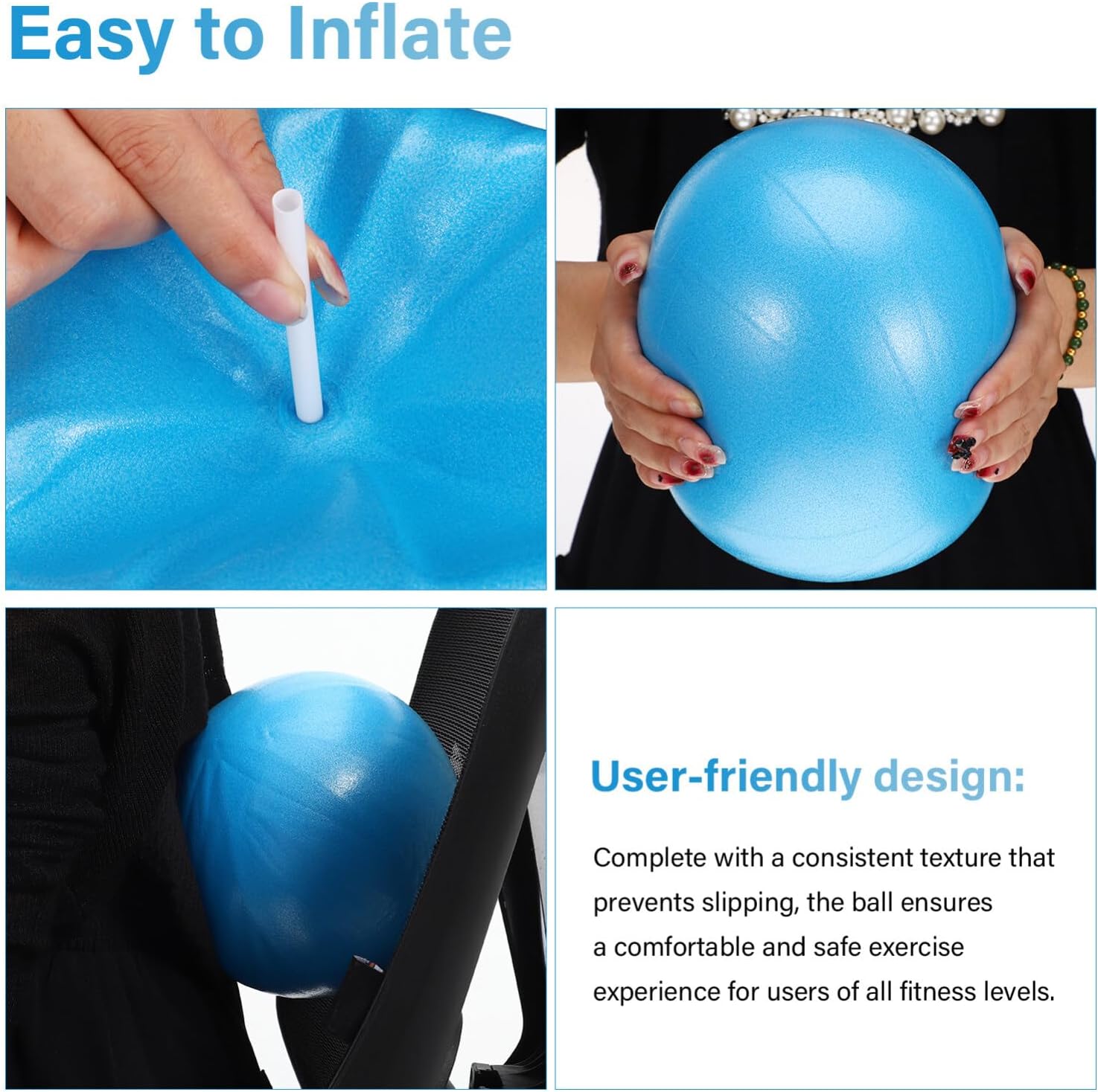 Milisten Mini Exercise Ball: 9.8 Inch Pilates Exercise Yoga Ball - Inflatable Soft Yoga Ball for Shaping Improves Balance for Home & Gym & Office