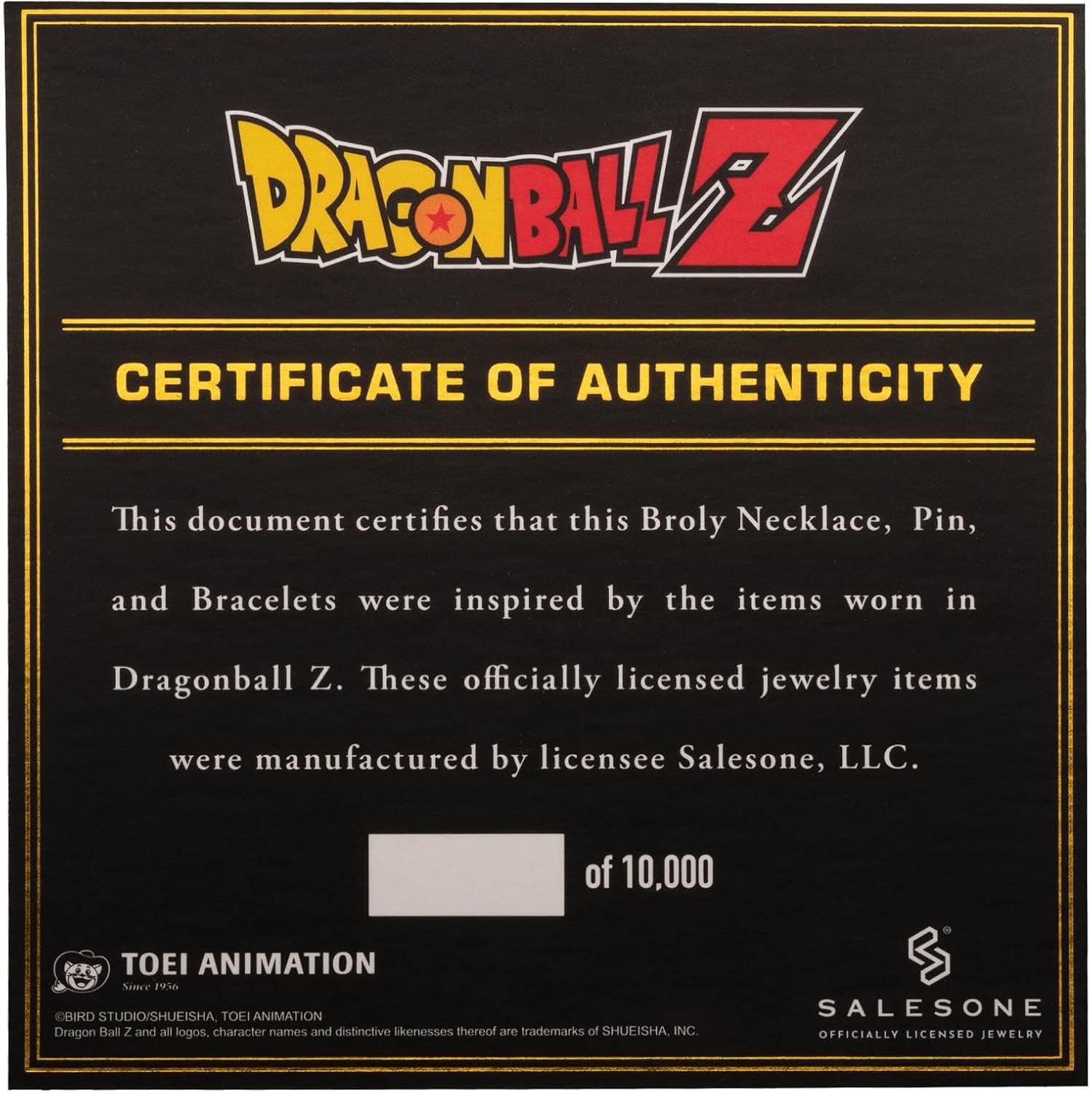 SalesOne Dragon Ball Z Broly Collector's Box Set | Necklace, Pin, 2 Cuff Bracelets