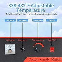 Vista 8 de Máquina eléctrica de algodón de azúcar de 1000 W, máquina de hilo dental comercial con cuenco de acero inoxidable, perfecta para el hogar, carnaval