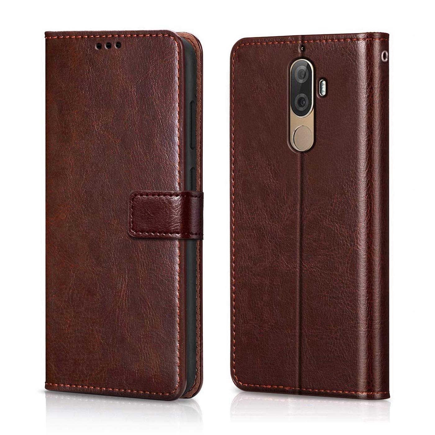 Coverage Leather Finish Inside TPU Back Case Wallet Stand Magnetic Closure Flip Cover for Lenovo K8 Plus - Executive Brown (B09YPCF31L) Amazon Price History, Amazon Price Tracker