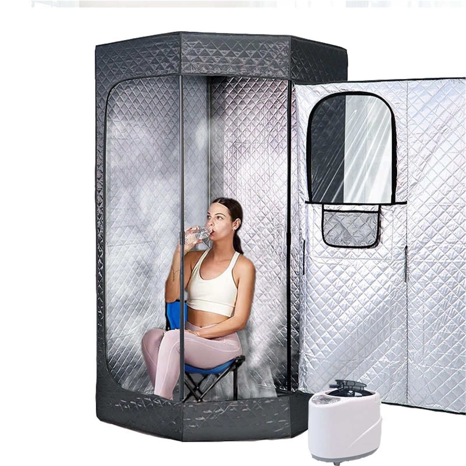 Vaporizador de sauna, Juego De Sauna Portátil Para Una Persona, Cuerpo Completo En Casa, Tienda Con Gorro Spa, Incluye Vaporizador 3L,para baño de spa