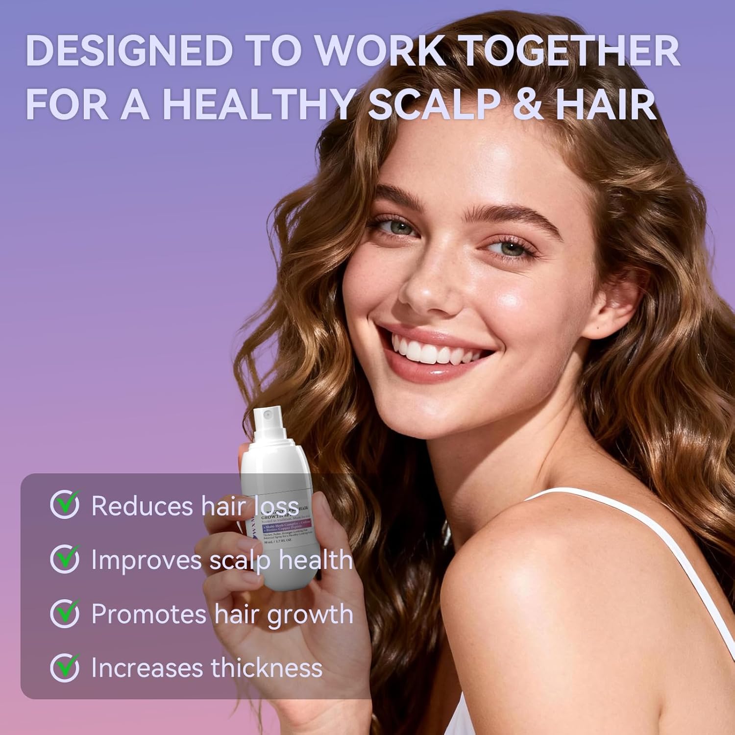 W-Regrow Pro Hair Growth Spray - with Rosemary, Biotin & Caffeine, Rosemary Hair Growth Water Spray Helps Prevent Hair Thinning & Hair Loss, Non-Greasy Scalp Spray 50ml Bottle (50 mL) - Image 5