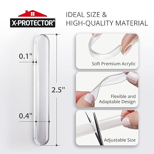 Miniatura 59 de X-Protector Parachoques para puerta de gabinete, 100 unidades, parachoques transparentes de silicona de 1/2 pulgada, parachoques ideales
