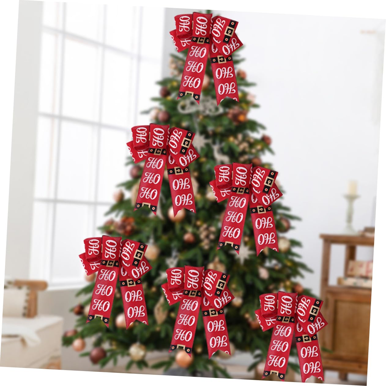 Amosfun 4stücke Weihnachtsband Für Weihnachtsbaumdeko Rotes Schleifenband Aus Feinem Leinenmaterial Für Kränze Und Festliche Projekte