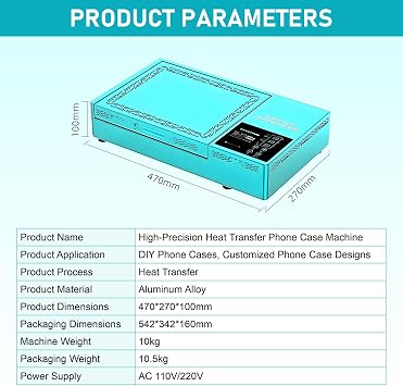 3D Phone Case Press Machine Kit, DIY Phone Case Heat Press Machine, 3D Vacuum Heat Transfer Press Machine for Sublimation Printing on All Mobile Covers OnlyMachine-0PCS