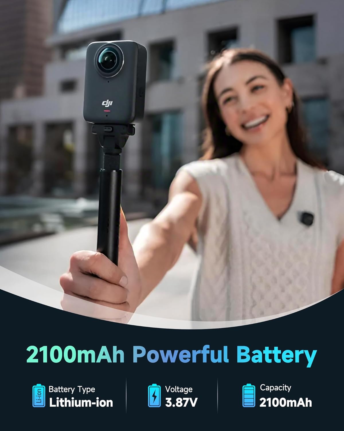 FirstPower Replacement Osmo 360/ Action 6/5 pro/4/3 Battery (2-Pack 2100mAh) with 20W Dual Fast Charging Hub Compatible with DJI Osmo Action 6, Action 5 Pro, Action 4, Action 3, Osmo 360 Cameras