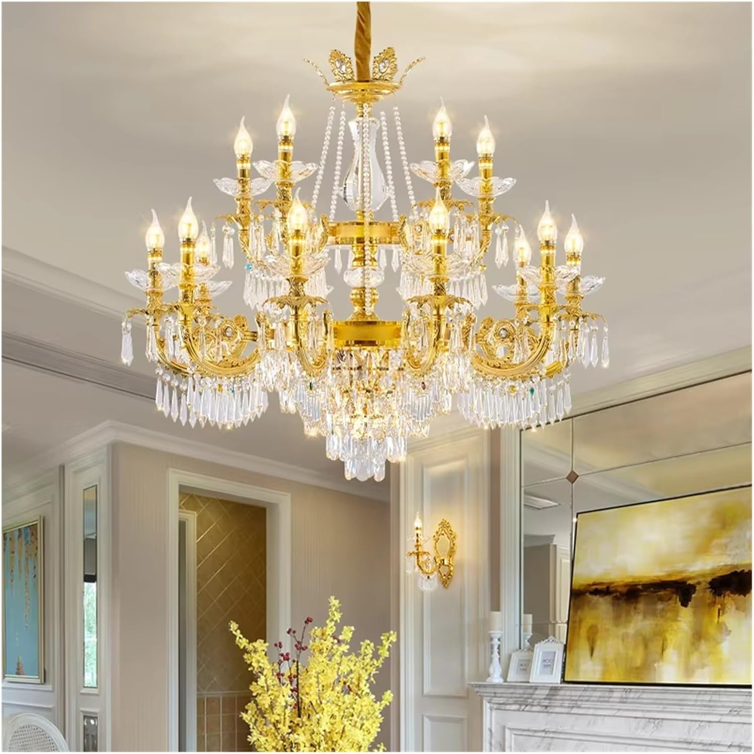 European Crystal Lamp Luxury Candle Living Room Dining Pendant Bedroom Lighting Fixture,for Decoration