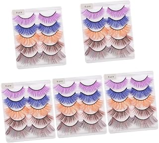 Balacoo 25 Pares De Cílios Postiços Coloridos Cílios Cosméticos Cílios Luxuosos Cílios Postiços De Halloween Cílios Postiços Naturais Extensões De Cílios Falsos Imitação Ímã Flash 3D