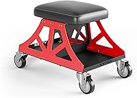 Vista 1 de Vyper Low Pro Garage Stool with Removable Seat for Mechanics, Automotive, DIY - 400 lb Capacity Rolling Shop Chair (Black Seat, Red Frame)