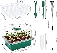 Vista 8 de Bandeja de inicio de plántulas, 6 paquetes de bandeja de inicio de semillas con luz de crecimiento, kit de bandejas de inicio de semillas