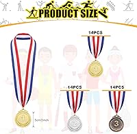 Vista 9 de MTLEE Gold Silver Bronze Award Medals Competition Style Winner Award Medals Metal Medals Prizes with Neck Ribbon for Competitions Party Homework