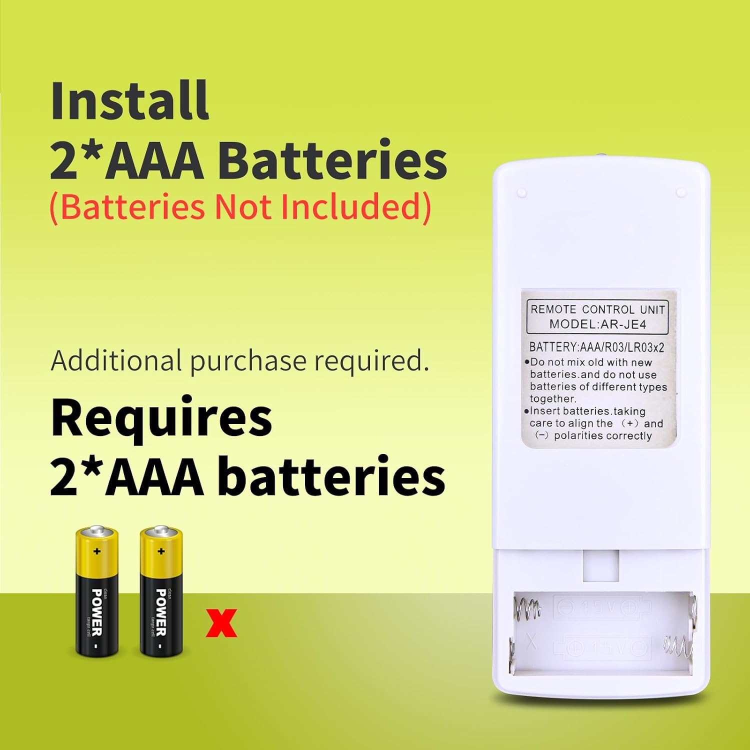 Image showing battery installation for the remote control