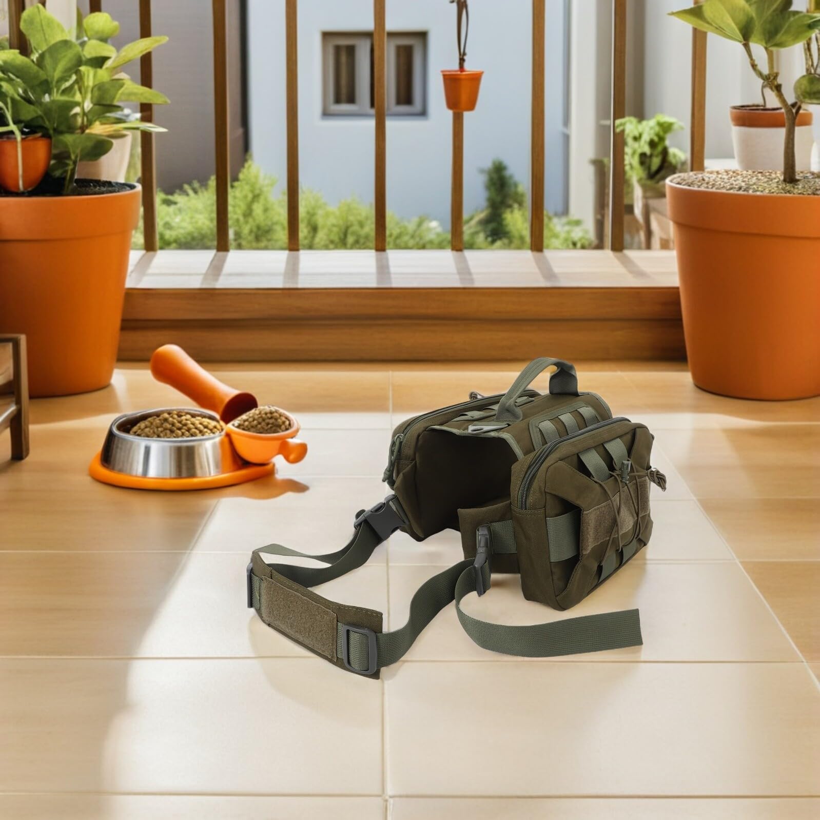 Veemoon Zaino per Cani con Tasca Laterale Zaino per Animali Domestici con Tasche Laterali Borsa da Sella Regolabile per Cani