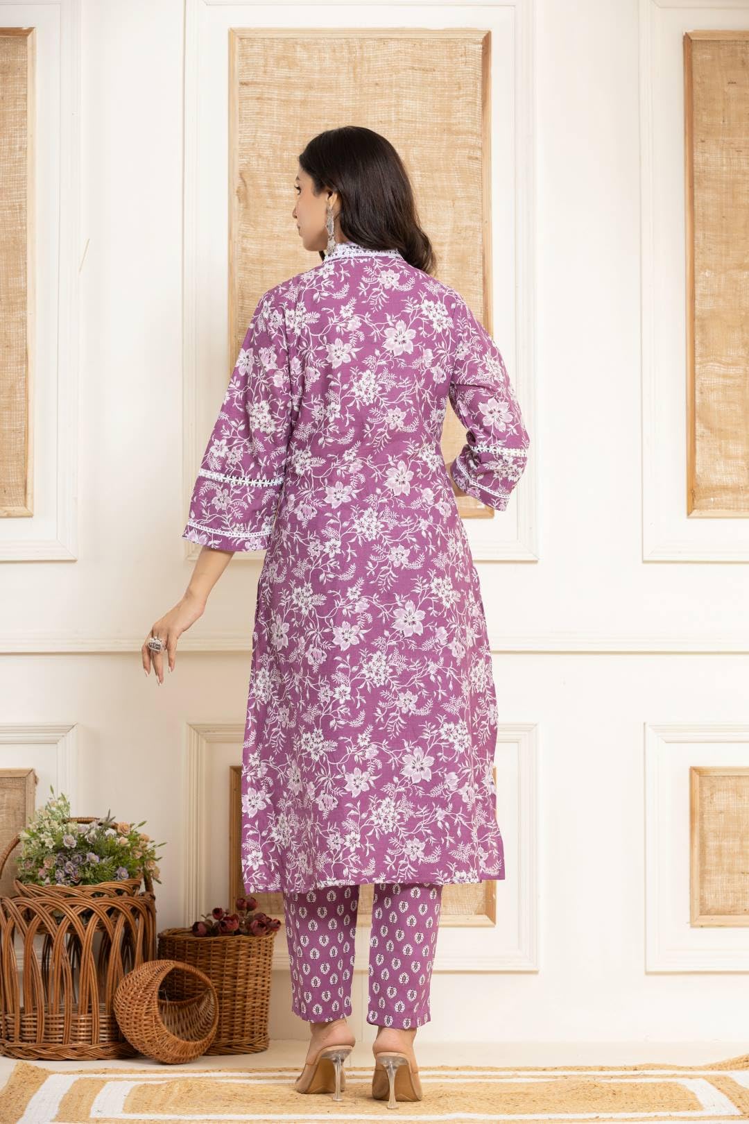 Varanga Women Printed Round Neck Straight Kurta With Bottom And Dupatta  Stylish & Comfortable Ethnic Wear