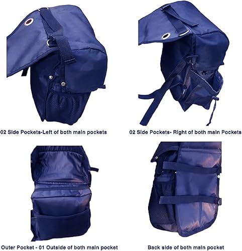 Miniatura 5 de Majestic Ally Bolsa de sillín para caballos, con aislamiento de nailon, a prueba de fugas, reflectante, acolchada, con bolsillos y portador de