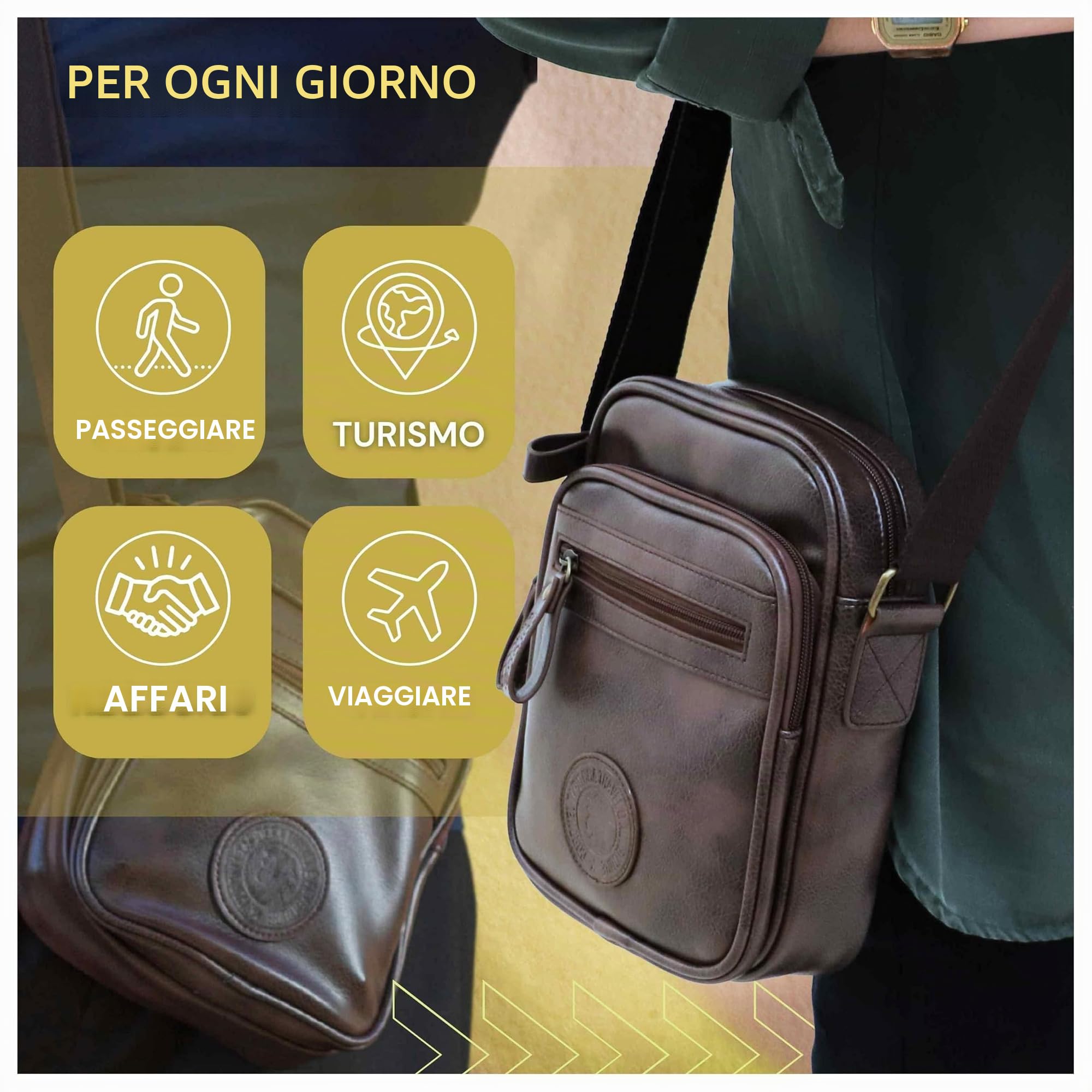 Coronel Tapiocca Bolso Bandolera para Hombre, Borsa a Tracolla da Uomo, Talla única