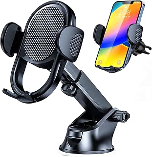 Ventilated Car Phone Holder for Super Strong Suction, Cell Phone Mount Car Support Cellulaire Auto for Dashboard, Windshield, Vent Compatible with iPhone 14 13 etc