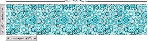 Vista 313 de Ambesonne Tela beige de The Yard, ilustración contemporánea de animales marinos en estilo retro, arte de caballito de mar de cangrejo de pulpo, tela