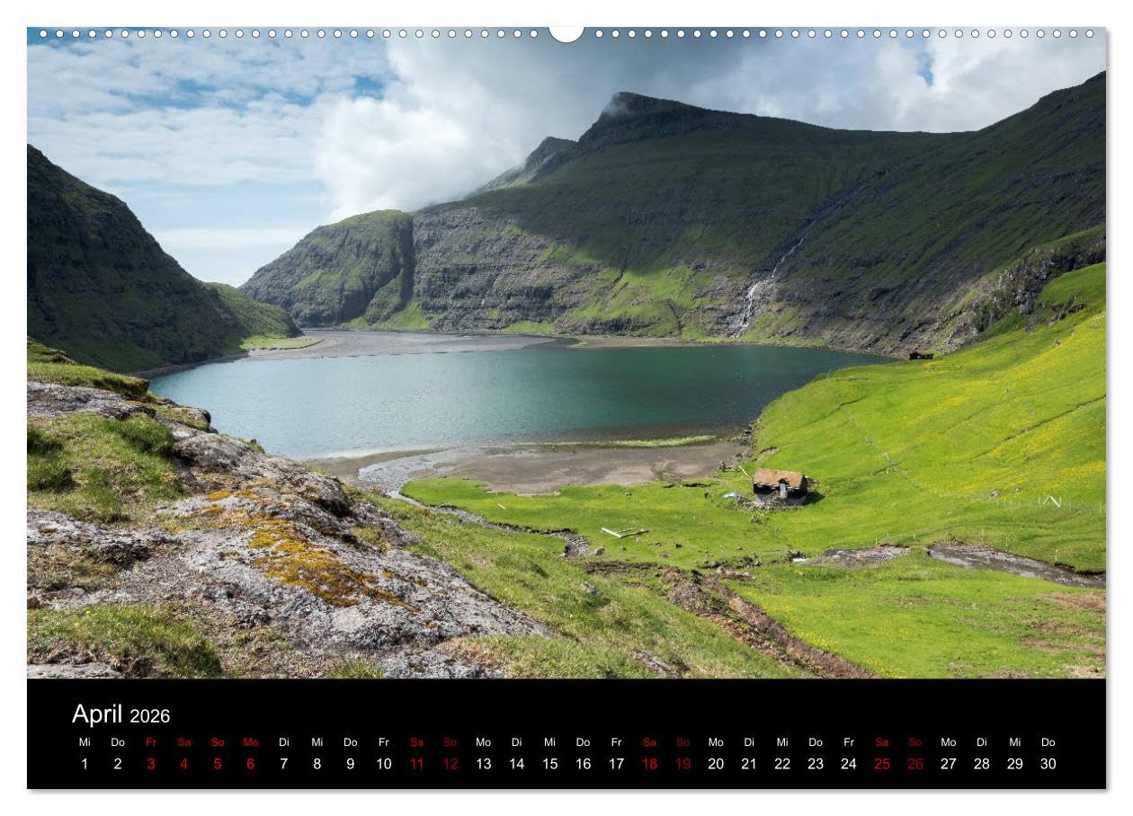 Färöer - Naturwunder im Nordatlantik (hochwertiger Premium Wandkalender 2026 DIN A2 quer), Kunstdruck in Hochglanz: Atemberaubende Inselwelt im Nordatlantik