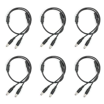 lkelyonewy 6 Pack Dc Power Supply 1 Female to 2 Male 5.5Mm X 2.1Mm Jack Camera Cable Barrel Plug Y Splitter Adapter Wire for CCTV Cameras Led Light Strip and More | lkelyonewy 6 Pack 5.5 2.1 Connector 12V Camera Cable Adapter Wire For Cctv Cameras Led Light Strip And More