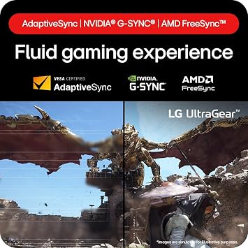LG UltraGear Gaming Monitor 27GS85Q, 27 inch, 1440p, 200Hz Overclocked, 1ms Response Time, IPS Panel, NVIDIA G-Sync compatible & AMD FreeSync, Smart Energy Saving, DisplayPort, HDMI