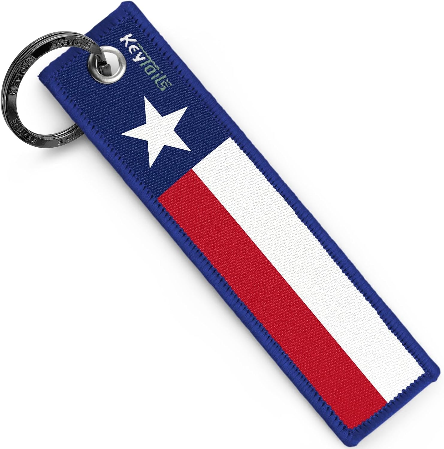 KEYTAILS Keychains, Premium Quality USA Flag Key Tag for Auto, Motorcycle, Backpacks, Gift