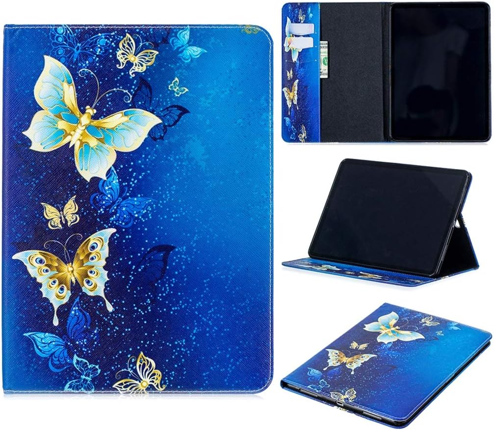 iPad Pro 12.9 Case 2018 3rd Generation, iYCK PU Leather Flip Folio [Card Slot] Protective Shell Wallet Case Cover with Stand Kickstand for Apple iPad Pro 12.9inch 2018 Release Tablet - Gold Butterfly
