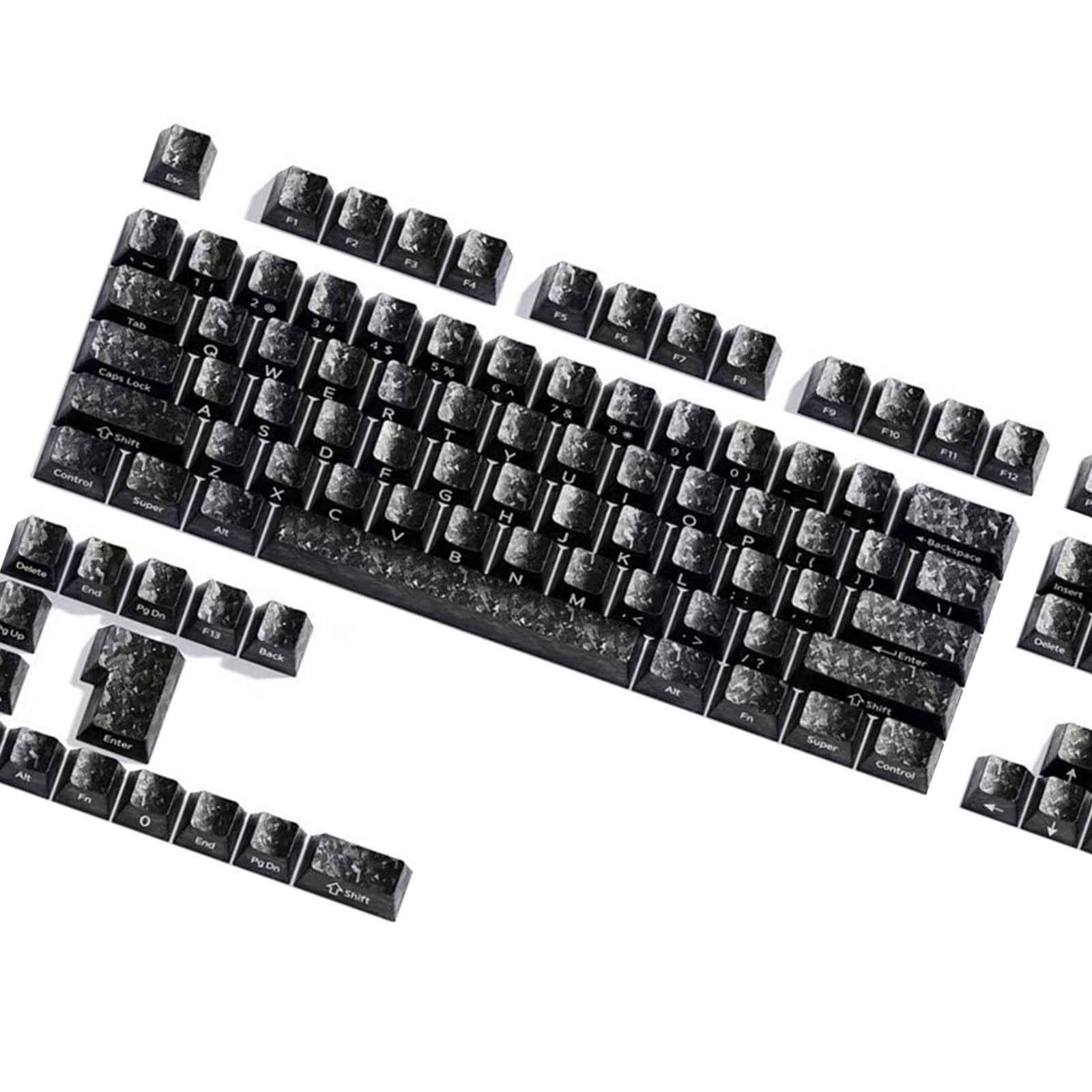 Set di 119 copritasti in carbonio per tastiere meccaniche, digitazione confortevole, design ergonomico, set completo