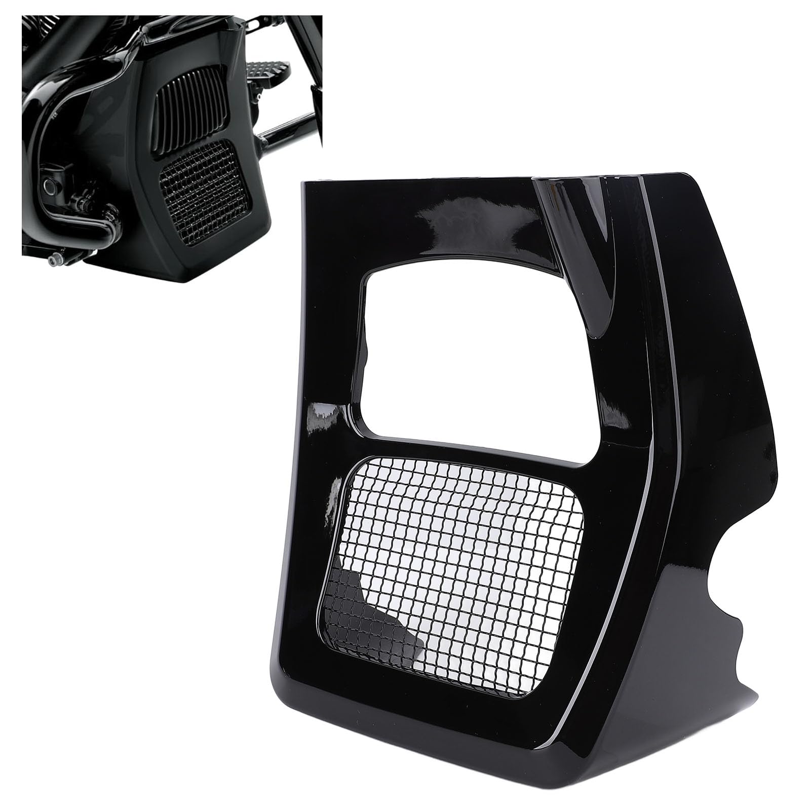 Cocoarm Motorrad Kinnspoiler, Kühlergrill mit Stahlgitter aus ABS for Motorrad