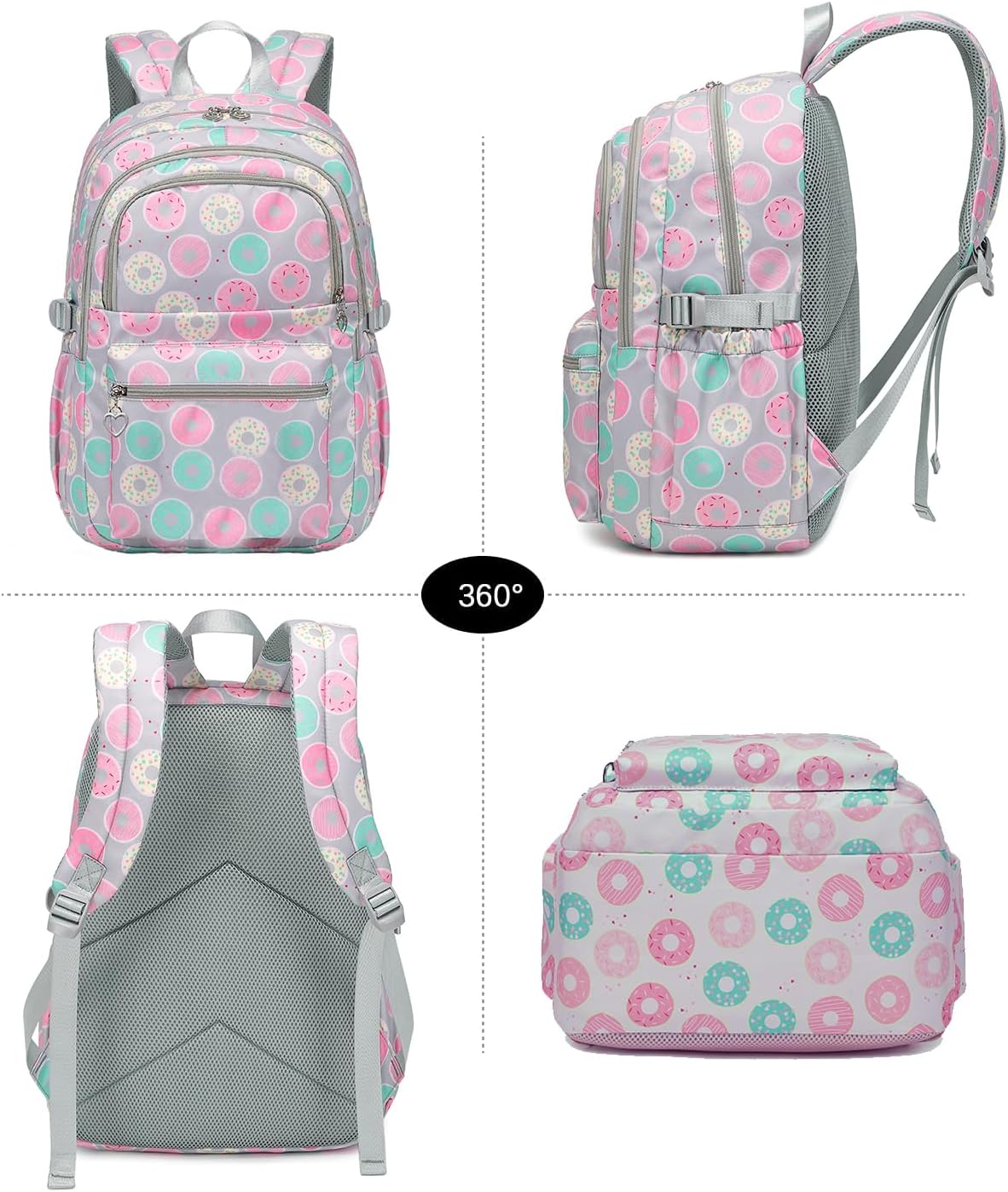 Joyfulife Teen Girls School Backpack Kids Bookbag Set with Lunch Box Pencil Case Travel Laptop Backpack Casual Daypacks - Image 6