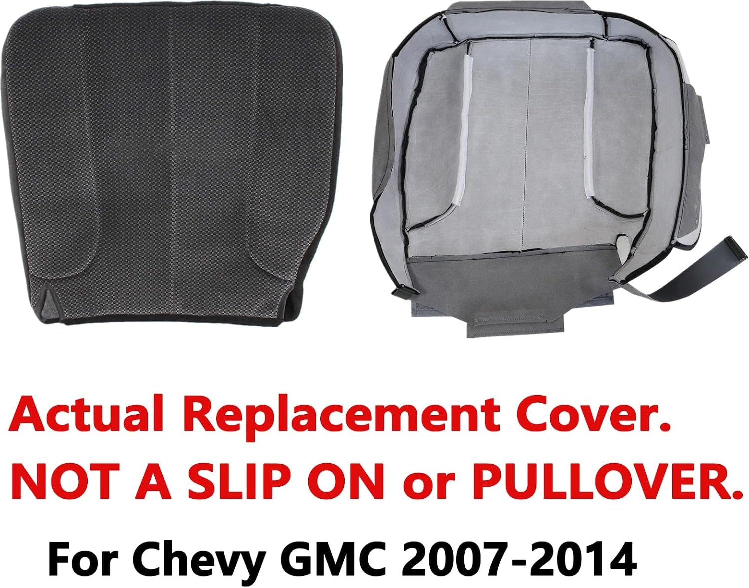 SecosAutoparts Front Driver Side Bottom Cloth Seat Cover Dark Gray Compatible with Dodge Ram 1500 2500 3500 SLT Sport Power Wagon Quad Cab 2002 2003 2004 2005