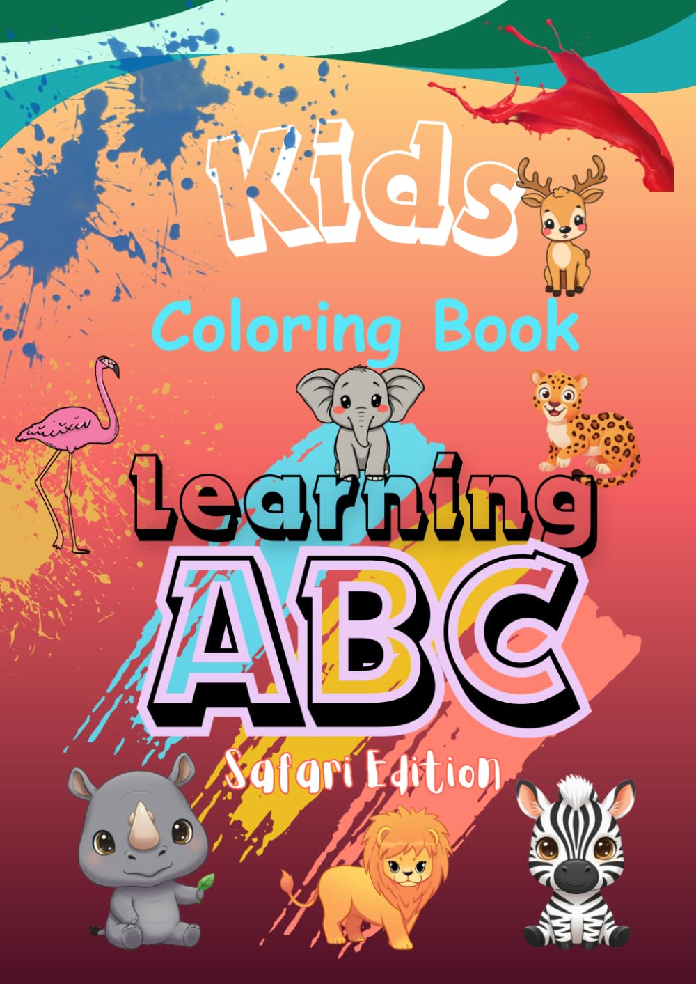 Safari Adventure Coloring Book for Kids: Learning ABC (Safari Animals from A-to-Z)