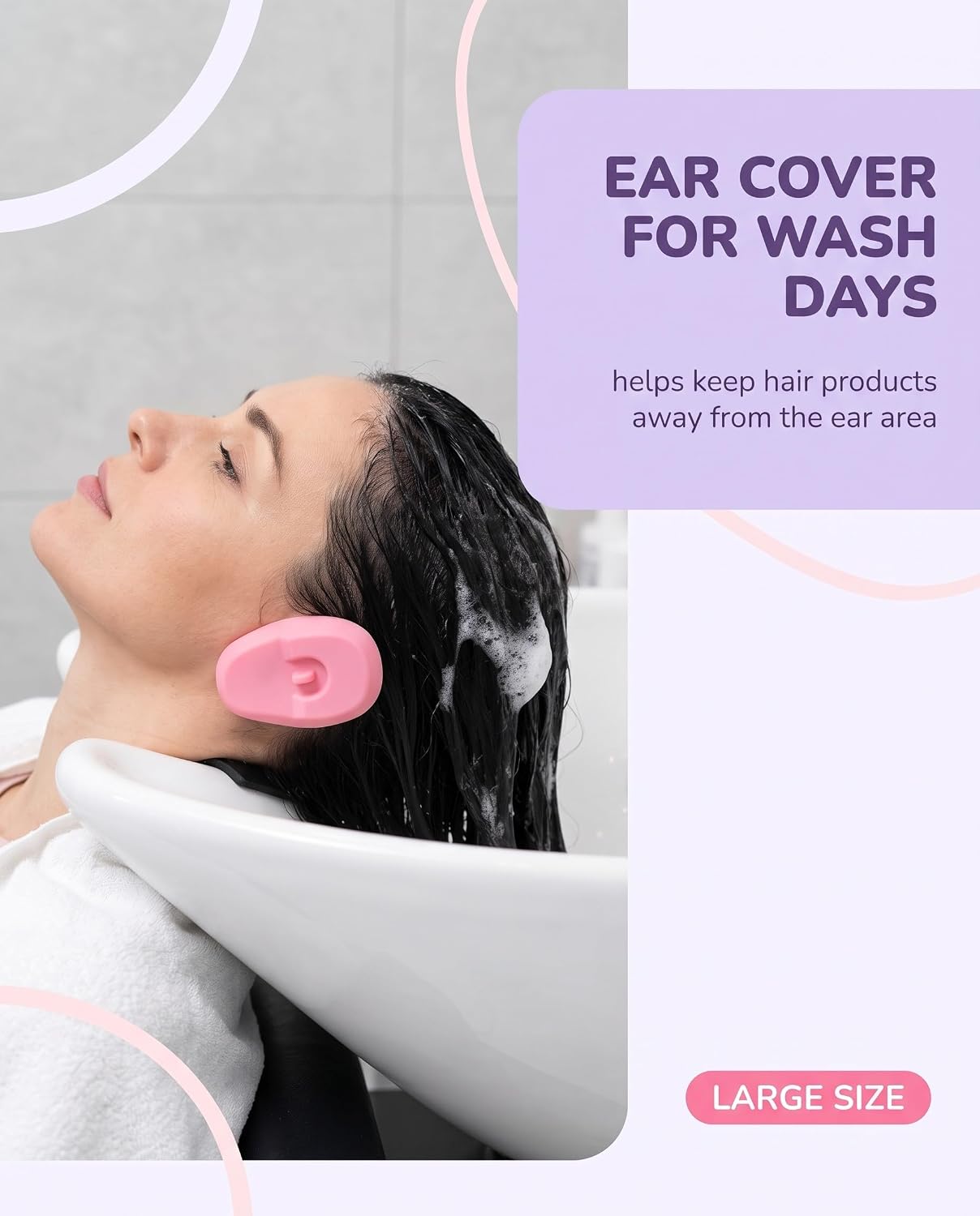 4 Pairs Silicone Ear Covers,Waterproof Hairdressing Earmuffs image 2