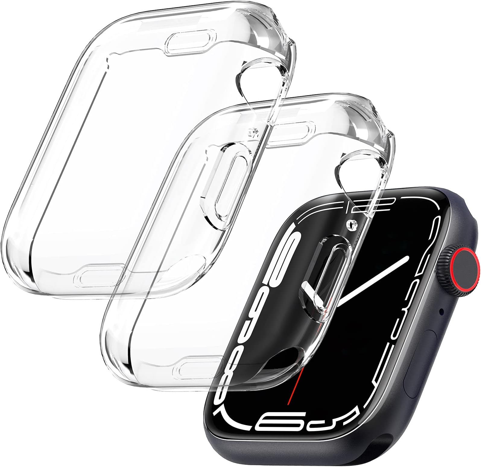 KIMILAR (2 Pack) Screen Protector compatible with Apple Watch Series 7/8 45mm, Soft TPU Edge to Edge Full Screen Coverage Protective Case Cover compatible with iWatch Series 8/7 (45mm), Clear/Clear