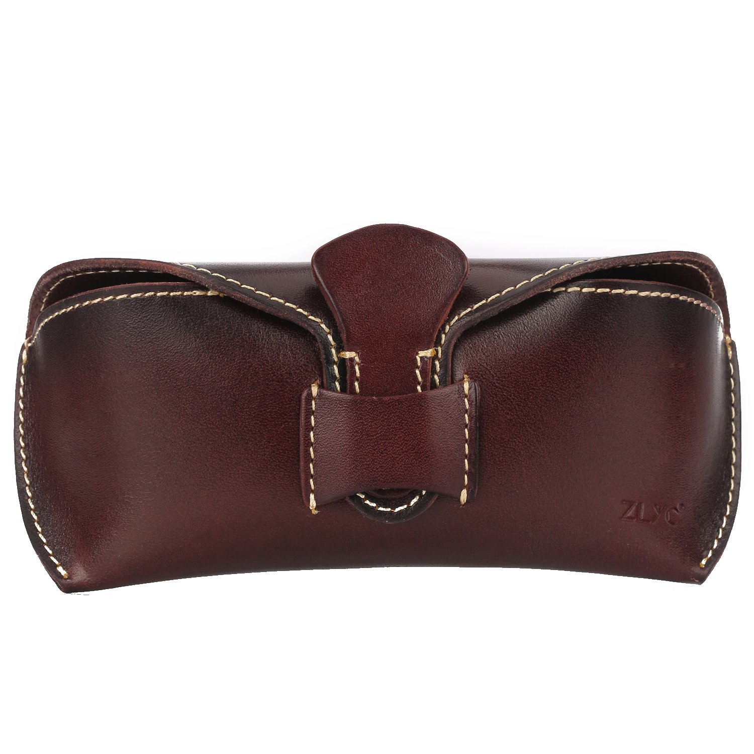 ZLYC Unisex handmade hard leather collection glasses case sunglasses case