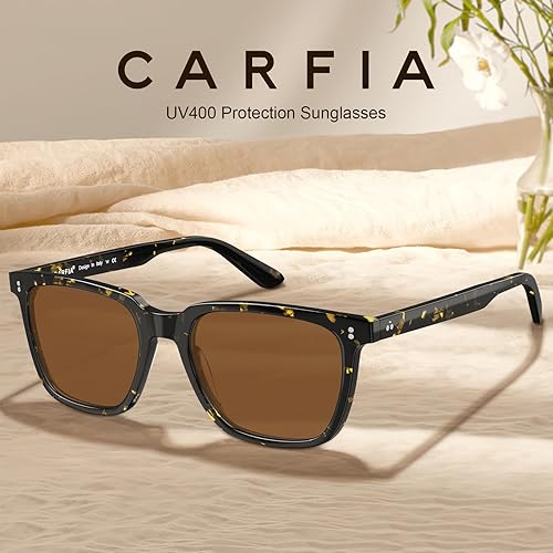 Miniatura 2 de Carfia Chic - Lentes de sol polarizados para mujer, protección UV400, marco de acetato pulido a mano