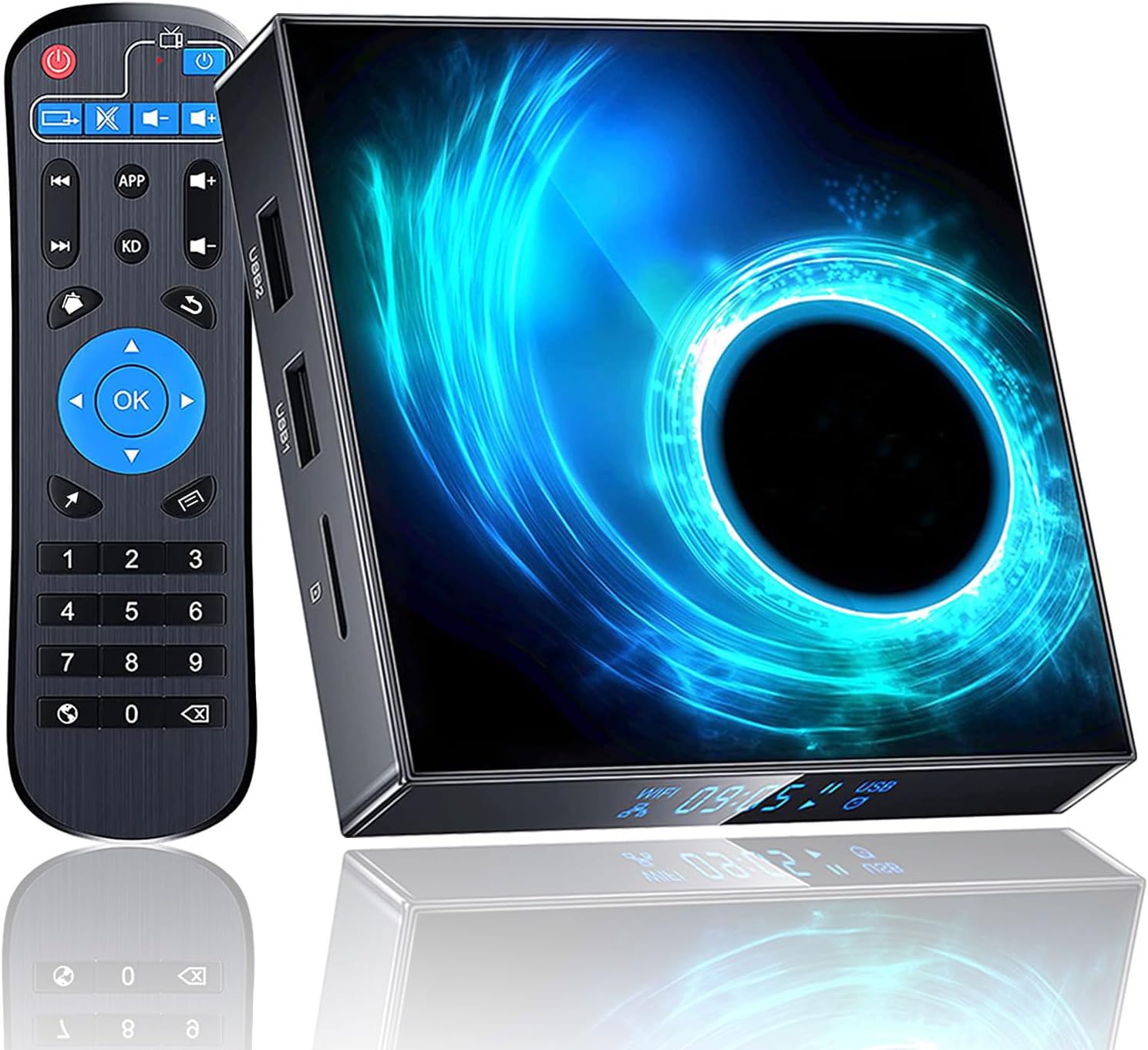 EASYTONE Android TV Box 2025, Android 10.0 TV Box 2GB RAM 16GB ROM Allwinner H616 Quad-Core CPU 4K 6K Support 2.4G+5G Dual WiFi Ethernet 100M Bluetooth H.265 Decoding Smart Box for TV