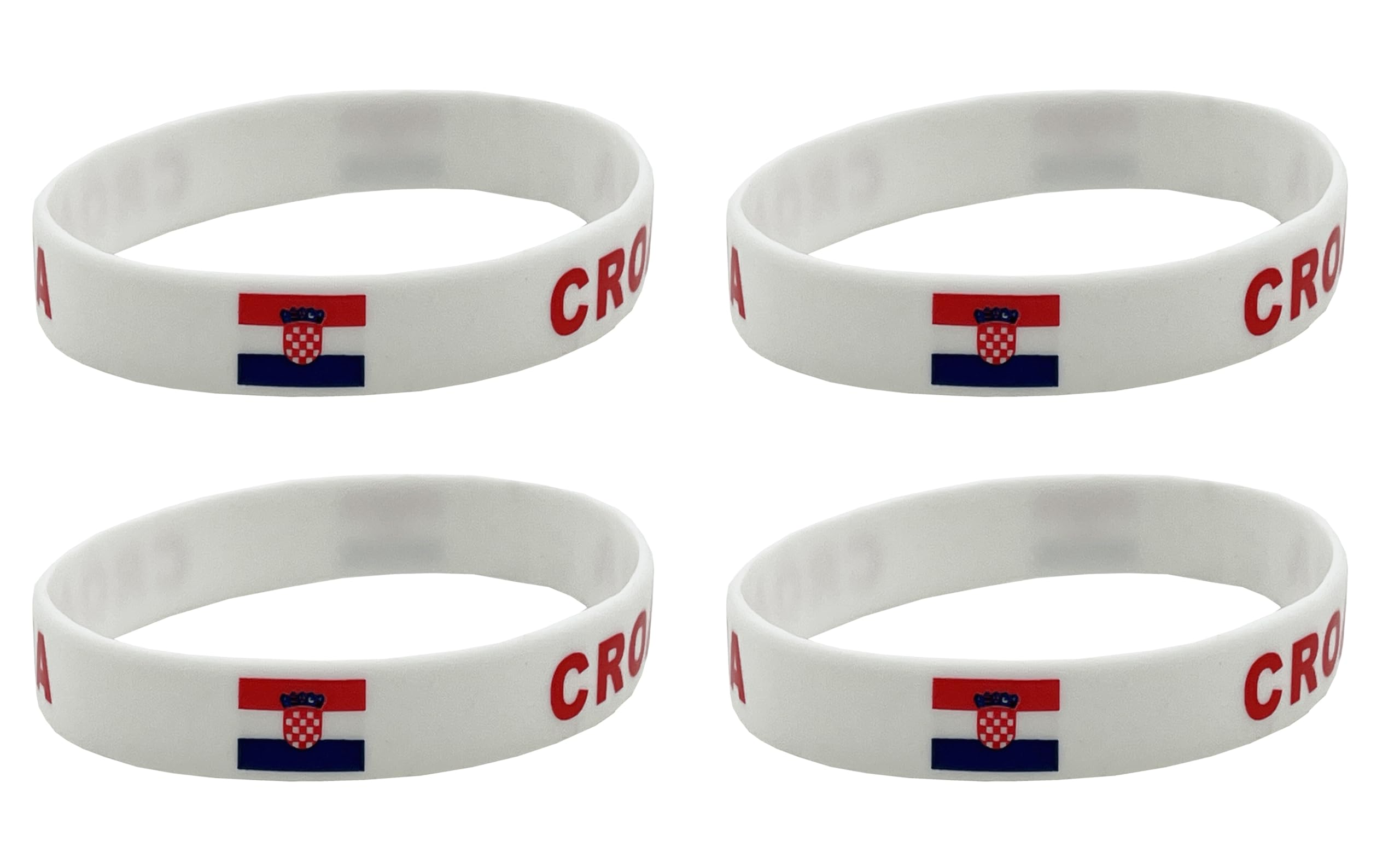 LLBFHH 4 Pcs Country Flag Rubber Bracelets, National Flag Silicone Bracelet, Rubber Wristbands Patriotic Decorations Gift, Polyester