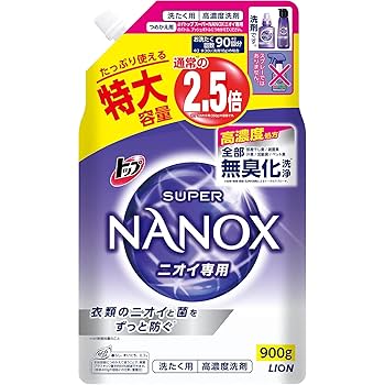 スーパーナノックス　ニオイ専用　詰め替え　900g×15 Amazon | トップ ナノックス(NANOX)【大容量】トップ スーパー
