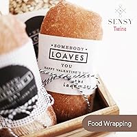 Vista 4 de Sensy - Cordón de algodón a rayas para panaderos de alta calidad para manualidades y envoltura de regalos (rojo y blanco)