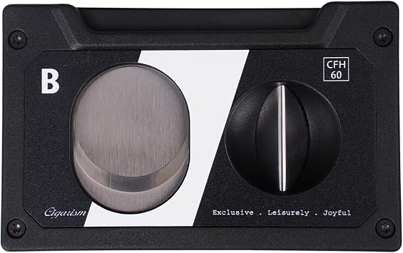 Cassette Style Cigar Cutter, Straight Cut V Cut Cigar Punch 3 in 1, Cuts Up to 60 Ring Gauge Ultralight Portable Black