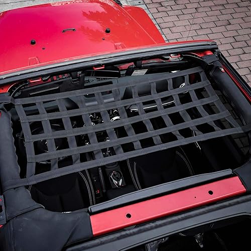 Miniatura 5 de RT-TCZ Red de carga de malla, hamaca de red para techo de automóvil para Jeep Wrangler YJ TJ JK JKU JL JLU 1987-2024